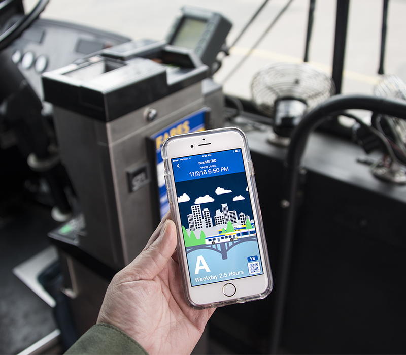  Metro Transit app on smart phone