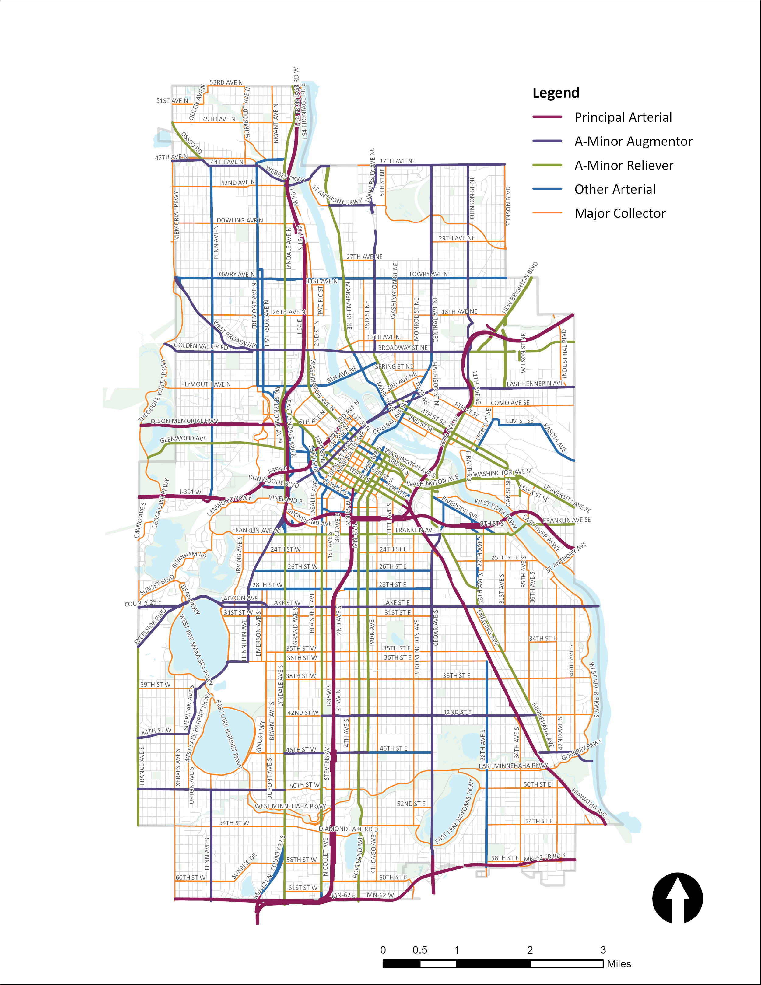 Functional classifications, in Minneapolis, as of 2025