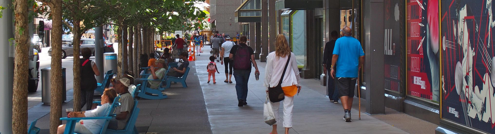 Pedestrians on Minneapolis street