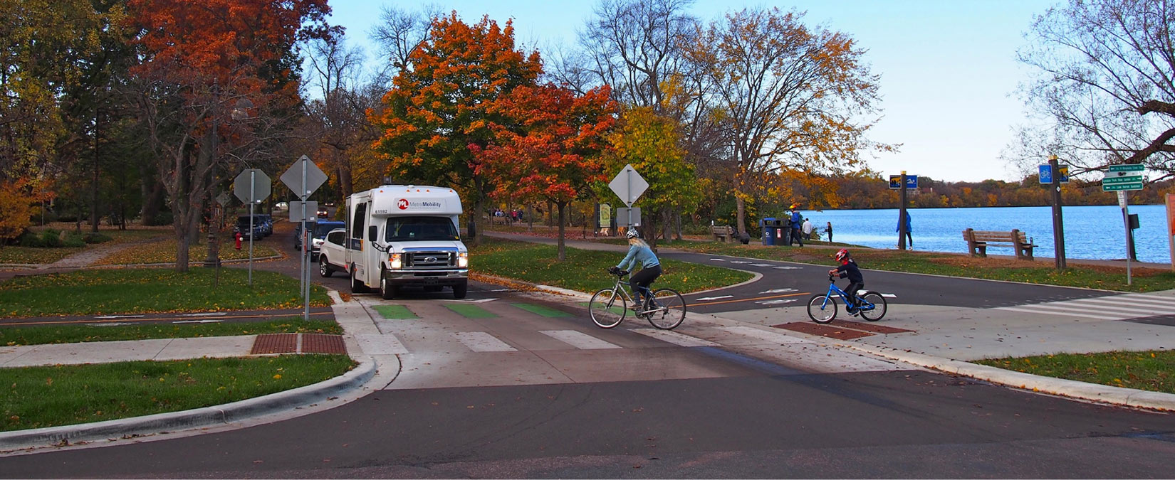 Bicycles and a delivery truck